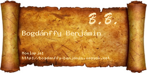 Bogdánffy Benjámin névjegykártya