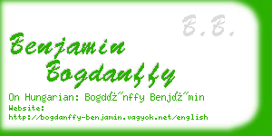 benjamin bogdanffy business card